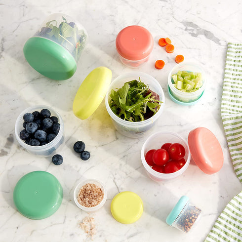 Snapware | Meal Prep Mini Kit with Airtight, Leakproof Lids | 16 Piece Meal Prep Set | Space Saving Stackable Containers | Dishwasher, Freezer, and Microwave Safe | BPA Free Plastic